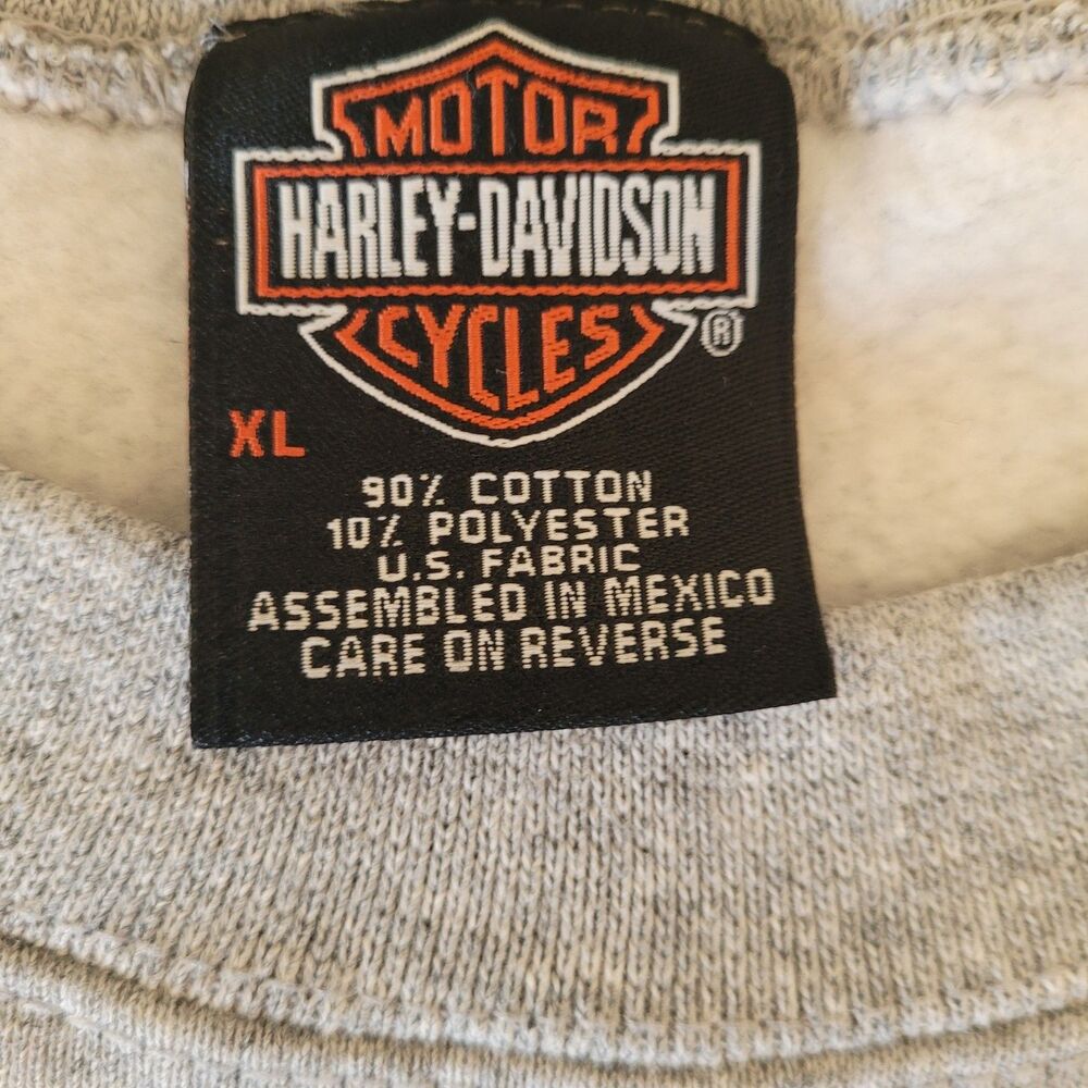 VTG Harley Davidson Gray Crewneck Sweatshirt Boys XL Y2K - Picture 5 of 10